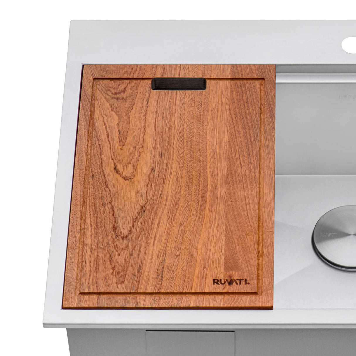 Ruvati 17 x 11 inch LedgeFit Solid Wood Replacement Cutting Board for Ruvati Workstation Sinks - RVA1217