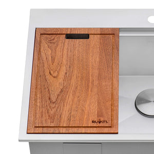 Ruvati 17 x 11 inch LedgeFit Solid Wood Replacement Cutting Board for Ruvati Workstation Sinks - RVA1217