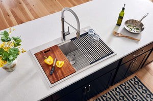 Ruvati 17 x 11 inch LedgeFit Solid Wood Replacement Cutting Board for Ruvati Workstation Sinks - RVA1217