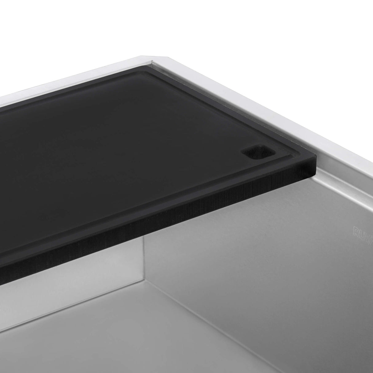 Ruvati 17 x 11 inch LedgeFit Black Resin Replacement Cutting Board for Ruvati Workstation Sinks - RVA1217BLK
