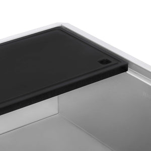 Ruvati 17 x 11 inch LedgeFit Black Resin Replacement Cutting Board for Ruvati Workstation Sinks - RVA1217BLK