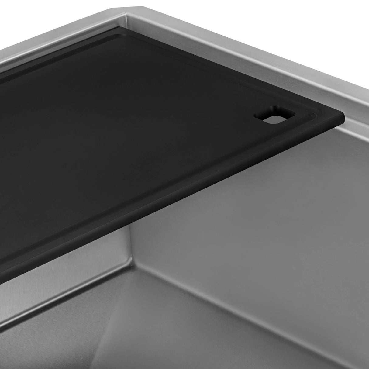 Ruvati 17 x 11 inch LedgeFit Matte Black Composite Replacement Cutting Board for Ruvati Workstation Sinks - RVA1217BWC