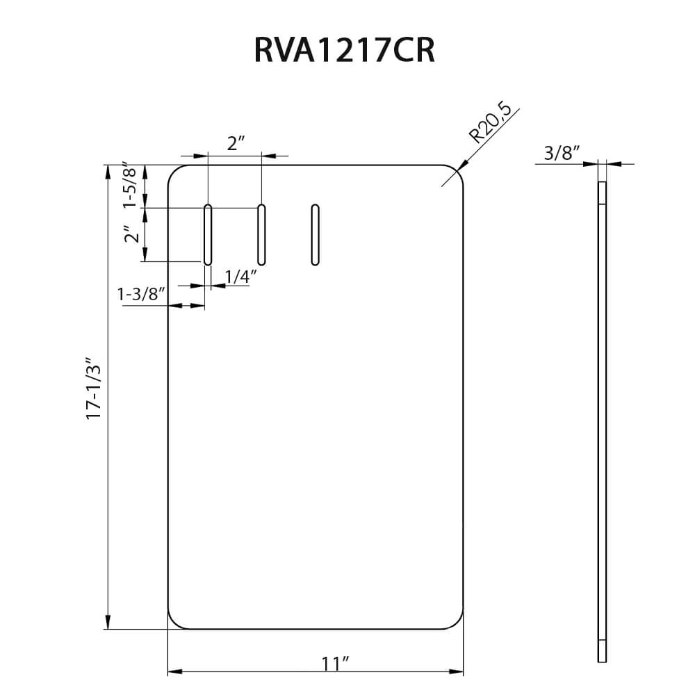 Ruvati 17 x 11 inch Textured Concrete Finish Cutting Board for Ruvati Workstation Sinks - RVA1217CR