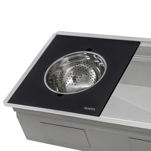 Ruvati Mixing Bowl and Colander with Black Composite Platform (complete set) for Workstation Sinks - RVA1288BWC