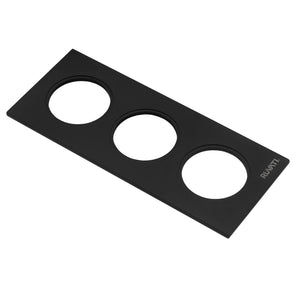 Ruvati 3 Bowl Serving Board Black Composite Condiment Tray for Workstation Sinks (complete set) - RVA1377BWC
