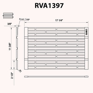 Ruvati Black Silicone Foldable Drying Rack for Workstation Sinks Trivet Window Pane Design - RVA1397