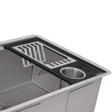 Ruvati Black Composite Dish Plate and Silverware Caddy Drying Rack for Workstation Sinks - RVA1542BWC