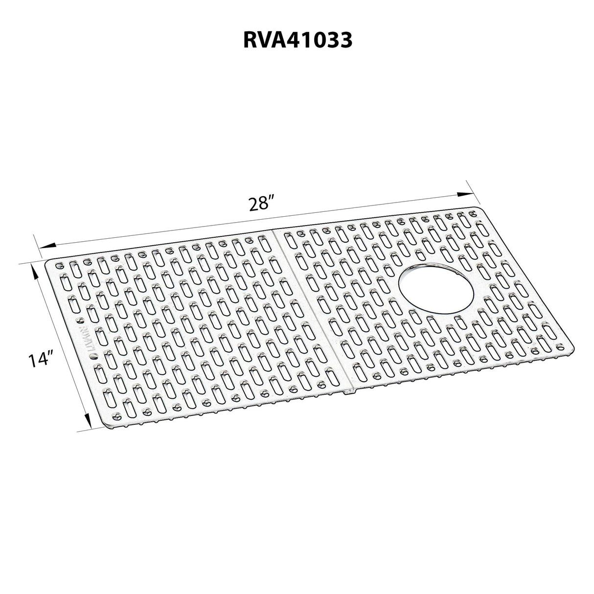 Ruvati Silicone Bottom Grid Sink Mat for RVG1033 and RVG2033 Sinks - Gray - RVA41033GR