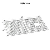 Ruvati Silicone Bottom Grid Sink Mat for RVG1033 and RVG2033 Sinks - Gray - RVA41033GR
