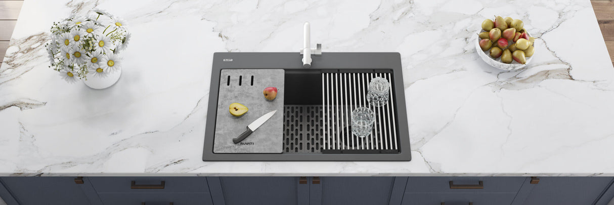 Ruvati Silicone Bottom Grid Sink Mat for RVG1302 and RVG2302 Sinks - Gray - RVA41302GR