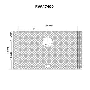 Ruvati Silicone Bottom Rinse Grid Sink Mat for RVH7400 Sink - Gray - RVA47400GR