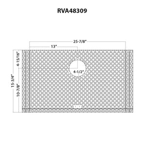 Ruvati Silicone Bottom Rinse Grid Sink Mat for RVH8309 Sink - Gray - RVA48309GR