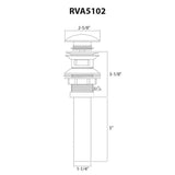Ruvati White Ceramic Top Push Pop-up Drain for Bathroom Sinks without Overflow- RVA5102WH