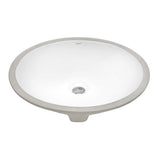 Ruvati 15 x 12 inch Undermount Bathroom Vanity Sink White Oval Porcelain Ceramic with Overflow - RVB0616