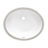 Ruvati 15 x 12 inch Undermount Bathroom Vanity Sink White Oval Porcelain Ceramic with Overflow - RVB0616