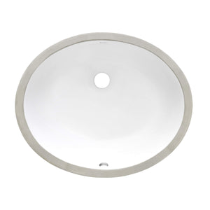 Ruvati 15 x 12 inch Undermount Bathroom Vanity Sink White Oval Porcelain Ceramic with Overflow - RVB0616