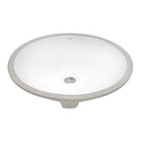 Ruvati 16 x 13 inch Undermount Bathroom Sink White Oval Porcelain Ceramic with Overflow - RVB0618