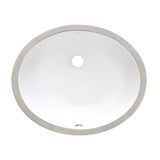 Ruvati 16 x 13 inch Undermount Bathroom Sink White Oval Porcelain Ceramic with Overflow - RVB0618