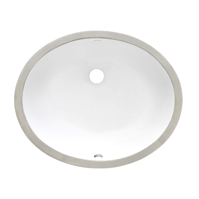 Ruvati 16 x 13 inch Undermount Bathroom Sink White Oval Porcelain Ceramic with Overflow - RVB0618