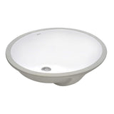 Ruvati 16 x 13 inch Undermount Bathroom Sink White Oval Porcelain Ceramic with Overflow - RVB0618