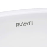 Ruvati 16 x 13 inch Undermount Bathroom Sink White Oval Porcelain Ceramic with Overflow - RVB0618