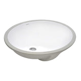 Ruvati 17 x 14 inch Undermount Bathroom Vanity Sink White Oval Porcelain Ceramic with Overflow - RVB0619