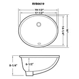 Ruvati 17 x 14 inch Undermount Bathroom Vanity Sink White Oval Porcelain Ceramic with Overflow - RVB0619