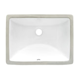 Ruvati 17 x 12 inch Undermount Bathroom Vanity Sink White Rectangular Porcelain Ceramic with Overflow - RVB0718