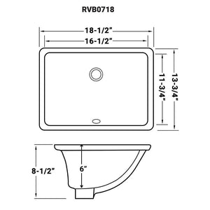 Ruvati 17 x 12 inch Undermount Bathroom Vanity Sink Emerald Green Rectangular Porcelain Ceramic with Overflow - RVB0718EG