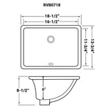 Ruvati 17 x 12 inch Undermount Bathroom Vanity Sink White Rectangular Porcelain Ceramic with Overflow - RVB0718