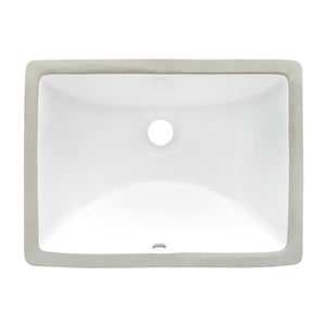 Ruvati 18 x 13 inch Undermount Bathroom Sink White Rectangular Porcelain Ceramic with Overflow - RVB0720