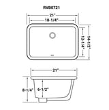 Ruvati 18 x 12 inch Undermount Bathroom Vanity Sink White Rectangular Porcelain Ceramic with Overflow - RVB0721