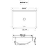 Ruvati 23 x 16 inch Semi-Recessed Drop-in Topmount Bathroom Sink Rectangular Porcelain Ceramic White - RVB0824WH
