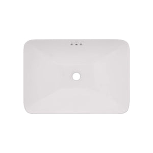 Ruvati 23 x 16 inch Semi-Recessed Drop-in Topmount Bathroom Sink Rectangular Porcelain Ceramic White - RVB0824WH