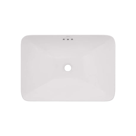 Ruvati 23 x 16 inch Semi-Recessed Drop-in Topmount Bathroom Sink Rectangular Porcelain Ceramic White - RVB0824WH