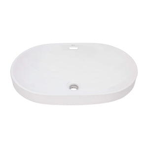 Ruvati 24 x 16 inch Semi-Recessed Drop-in Topmount Bathroom Sink Rectangular Ceramic with Overflow White - RVB0923WH