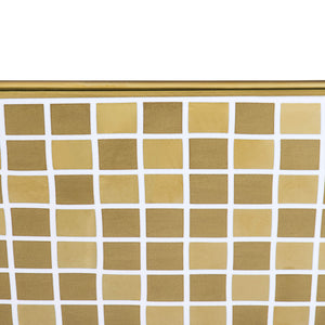 Ruvati 15 x 15 inch Bathroom Vessel Sink Gold Decorative Pattern Above Vanity Counter White Porcelain Ceramic - RVB1515WG4