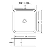 Ruvati 15 x 15 inch Bathroom Vessel Sink Gold Decorative Pattern Above Vanity Counter White Porcelain Ceramic - RVB1515WG4