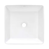 Ruvati 15 x 15 inch Bathroom Vessel Sink White Square Above Counter Porcelain Ceramic - RVB1616