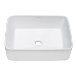 Ruvati 19 x 14 inch Bathroom Vessel Sink White Rectangular Above Vanity Counter Porcelain Ceramic - RVB1915
