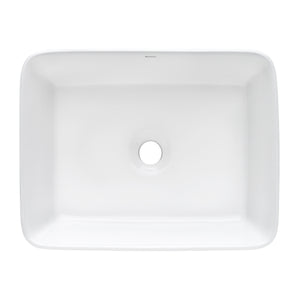 Ruvati 19 x 14 inch Bathroom Vessel Sink White Rectangular Above Vanity Counter Porcelain Ceramic - RVB1915
