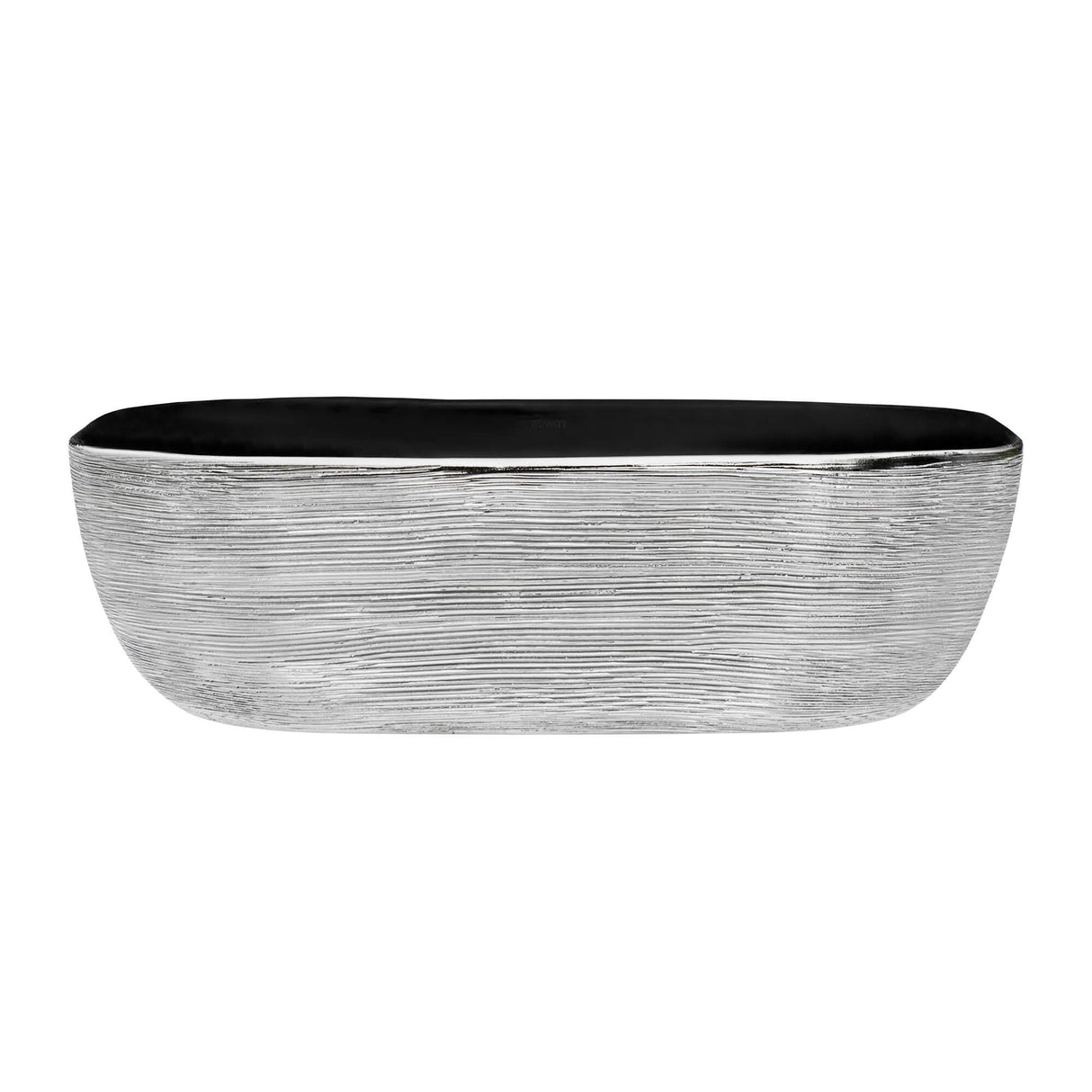 Ruvati 20 x 16 inch Bathroom Vessel Sink Silver Decorative Art Above Vanity Counter Black Ceramic - RVB2016BS