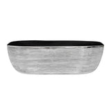 Ruvati 20 x 16 inch Bathroom Vessel Sink Silver Decorative Art Above Vanity Counter Black Ceramic - RVB2016BS