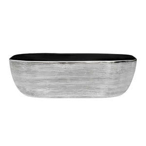 Ruvati 20 x 16 inch Bathroom Vessel Sink Silver Decorative Art Above Vanity Counter Black Ceramic - RVB2016BS