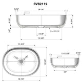 Ruvati 19-inch Matte Black epiStone Solid Surface Modern Bathroom Vessel Sink - RVB2119BK
