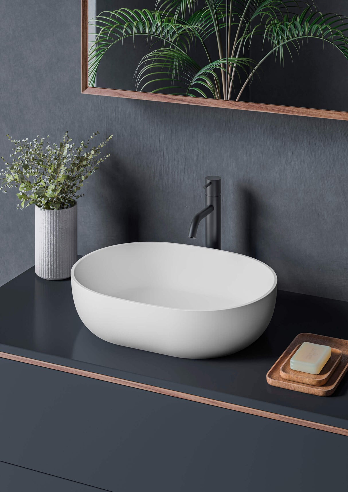 Ruvati 19-inch Matte White epiStone Solid Surface Modern Bathroom Vessel Sink - RVB2119WH