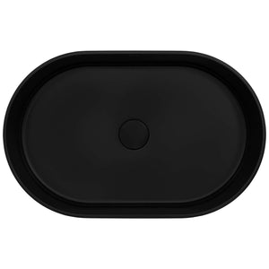 Ruvati 23-inch Matte Black epiStone Solid Surface Modern Bathroom Vessel Sink - RVB2550BK