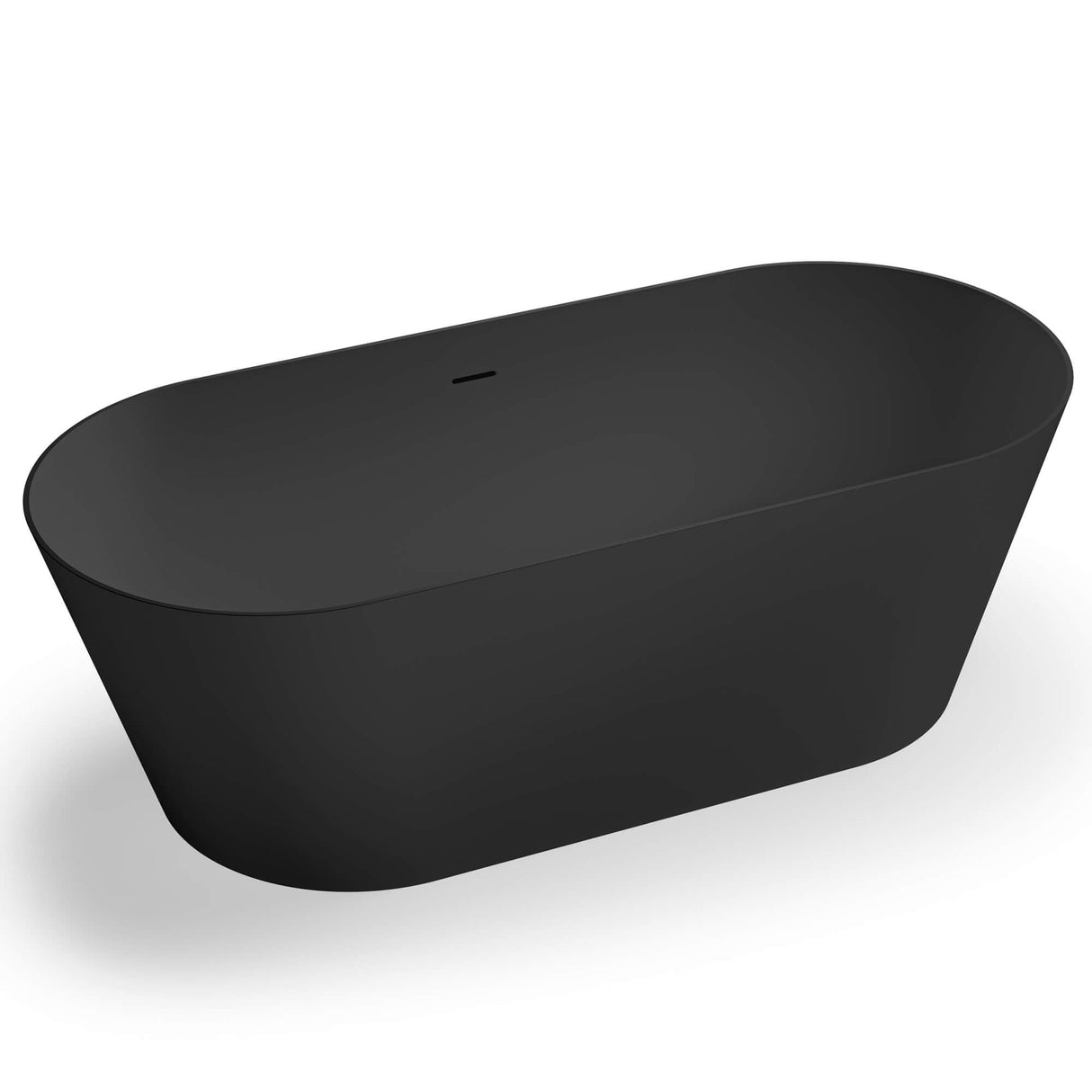 Ruvati 67-inch Black epiStone Solid Surface Oval Freestanding Bath Tub Omnia Matte - RVB6750BK