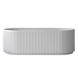 Ruvati 67-inch Fluted Freestanding Soaking Bathtub epiStone Solid Surface Modern Matte White - RVB6792WH