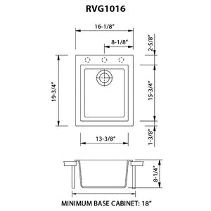 Ruvati 16 x 20 inch epiGranite Drop-in Topmount Granite Composite Single Bowl Kitchen Sink - Sage Green - RVG1016SG